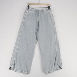 Three Bird Nest So Comfy Pants Womens L Gray Mineral Wash Wide Leg Scooped Hem